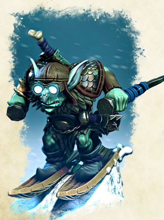 Frost goblin on skis