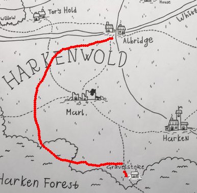 Route to Gravelstoke Manor