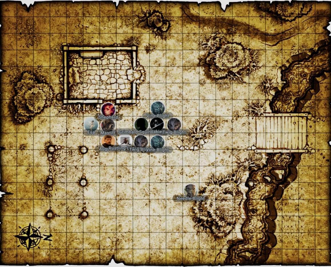 Map before the party's turn Round 1